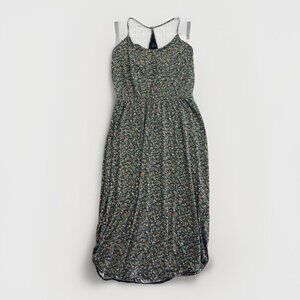 PrAna Dress Women L Green Floral AOP Outdoor Active Nature Built In Shelf Bra